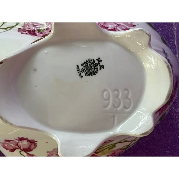 MZ Austria Footed Decorative Creamer Bowl  Porcelain  Moritz Zdekauer 933 - Picture 7 of 8